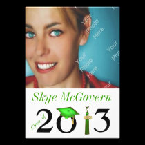 Class of 2013 Grad Photo Invite Green invitations