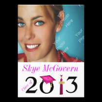 Class of 2013 Grad Photo Invite Pink invitations