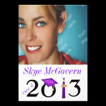 Class of 2013 Grad Photo Invite Purple invitations