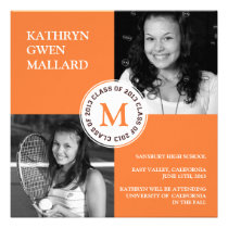 Class of 2013 graduation announcement orange invitations