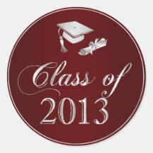 Class of 2013 Graduation Cap & Diploma Seals Sticker