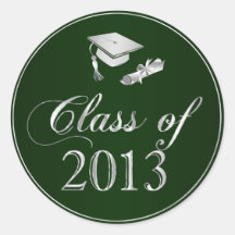 Class of 2013 Graduation Cap & Diploma Seals Sticker