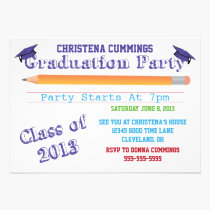Class of 2013 Graduation Doodles Invitation invitations