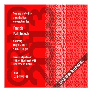 Class Of 2013 Graduation Party Invitation Red 8