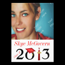 Class of 2013 Graduation Photo Announcement Red invitations
