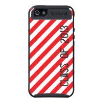 Class of 2013 Graduation Red White Stripes Custom skinit case