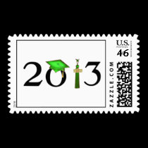 Class of 2013 Green Grad Postage Stamp stamps