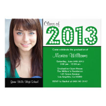 Class of 2013 Green Graduation Party Invitations