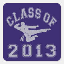 Class Of 2013 Martial Art - Grey 2 Square Stickers