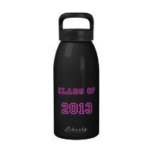 Class of 2013 Pink Customized Graduation Template Water Bottles