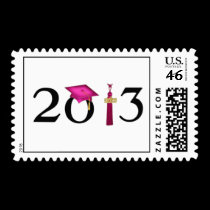 Class of 2013 Pink Grad Postage Stamp stamps
