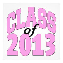 Class of 2013 Pink Personalized Invitations