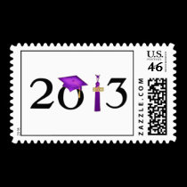 Class of 2013 Purple Grad Postage Stamp stamps