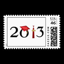 Class of 2013 Red Grad Postage Stamp stamps