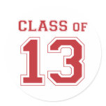 Class of 2013 - Red Round Sticker