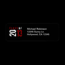 Class of 2013 Red / White Return Labels labels