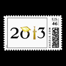 Class of 2013 Yellow Grad Postage Stamp stamps