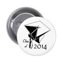 graduation, ceremony, passing, 2014, class of 2014, high school, college, student, senior, Button with custom graphic design