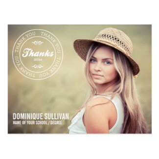 CLASS OF 2014 STAMP GRADUATION THANK YOU POSTCARD