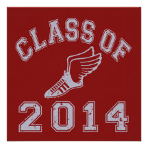Class Of 2014 Track & Field Grey 2 Personalized Invites