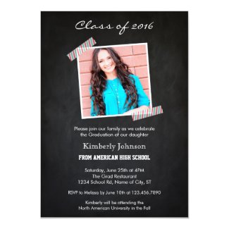 Class of 2015 Chalkboard Graduation Invitation