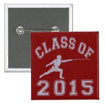 Class Of 2015 Fencing - Grey 2 Pinback Buttons