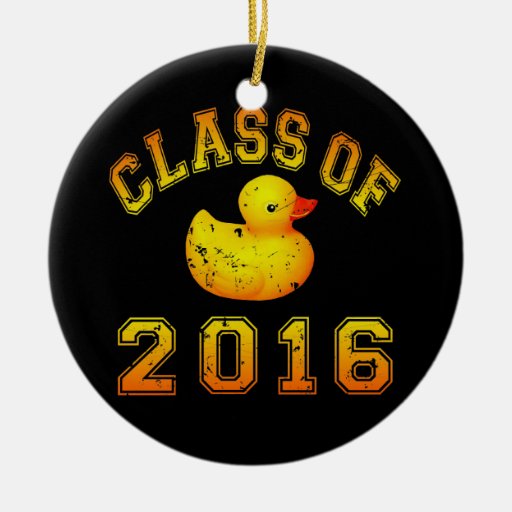 Class Of 2016 Rubber Duckie - Orange/Red 2 Christmas Tree Ornaments