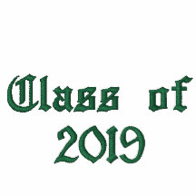 Class of 2019 - Green Embroidered Hooded Sweatshirt