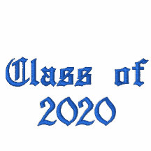 Class of 2020 - Blue Embroidered Hooded Sweatshirt