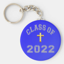 Class Of 2022 Christian Cross - Grey 2 Keychains