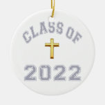Class Of 2022 Christian Cross - Grey 2 Ornament