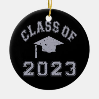 2023 class graduation ornament ceramic grey gifts