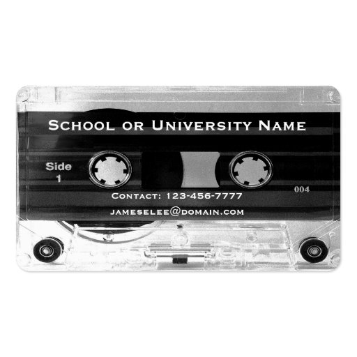 Class of 20xx Graduation Audio Cassette Tape Cards Business Card (back side)