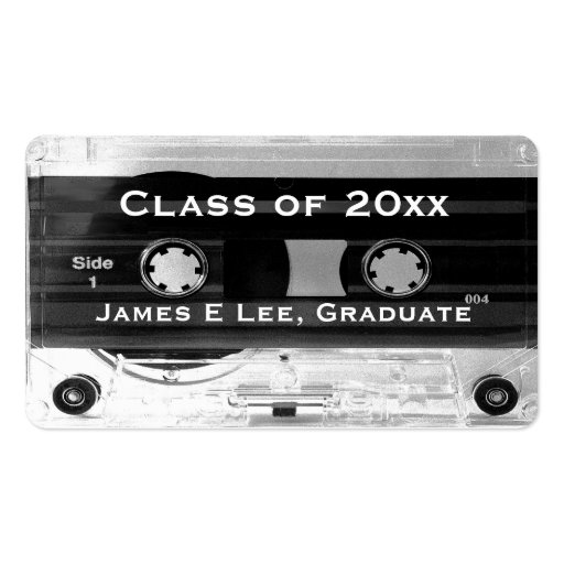 Class of 20xx Graduation Audio Cassette Tape Cards Business Card (front side)