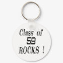 Class of '59 Rocks! Keychain by TShirtDotCom Class of '59 Rocks! Keychain
