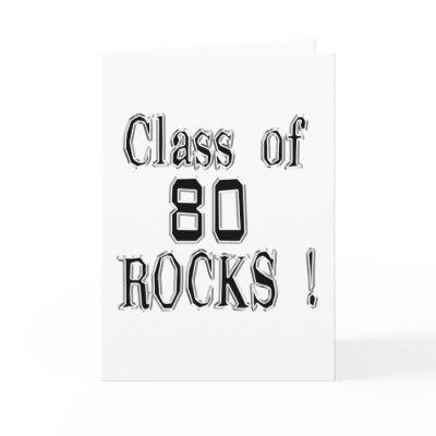 Class of '80 Rocks! Greeting Card by TShirtDotCom