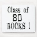 Class of '80 Rocks! Mousepad by TShirtDotCom Class of '80 Rocks! Mousepad