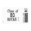Class of '80 Rocks! Postage Stamps by TShirtDotCom Class of '80 Rocks! Postage Stamps