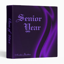 "Class Of " Senior Graduation Purple Silk Binder