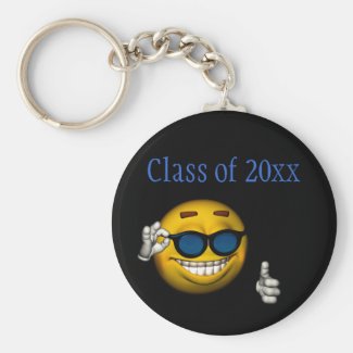 "Class of __" w/ Smiley in Sunglasses [a] Keychain