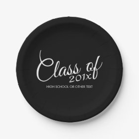 Class of with Custom Year and High School 7 Inch Paper Plate