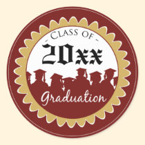 Class of [YEAR] Graduation Invitation Seal: red stickers