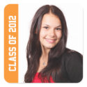 Class photo school year graduation memento orange sticker