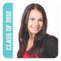 Class photo school year graduation memento teal sticker