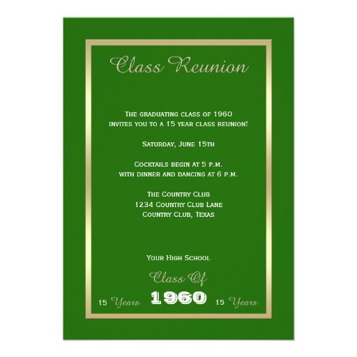 Class Reunion Invitations - Any Year Invitation (front side)