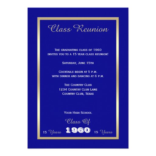 Class Reunion Invites - Any Year Invitation (front side)