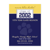 Class Reunion Save-the-Date Announcement (blue) Postcard