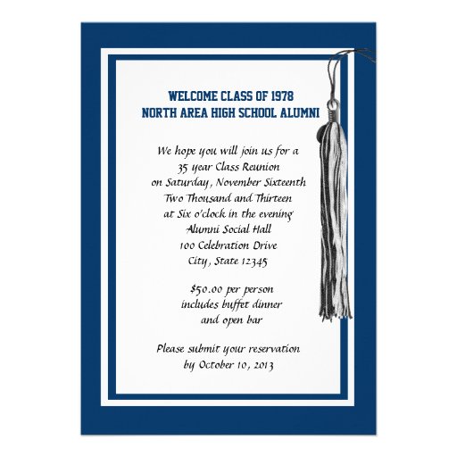 Class Reunion with changable colors Invite