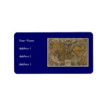 Classic 1531 Antique World Map by Oronce Fine Personalized Address Label