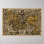 Classic 1531 Antique World Map by Oronce Fine Print